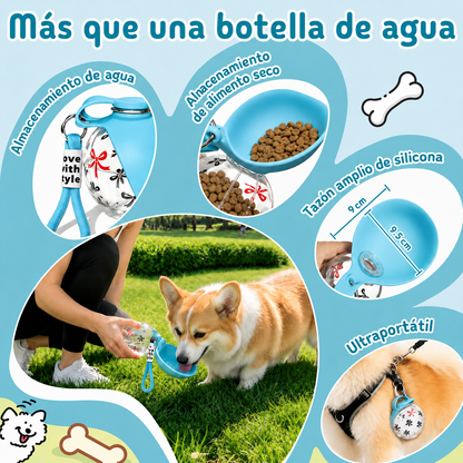 Botella Portátil 2 en 1 para Mascotas